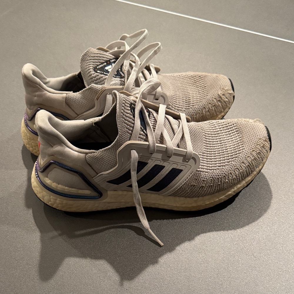 Adidas Men's Ultraboost "Boost in Space" Beige and Navy Shoes